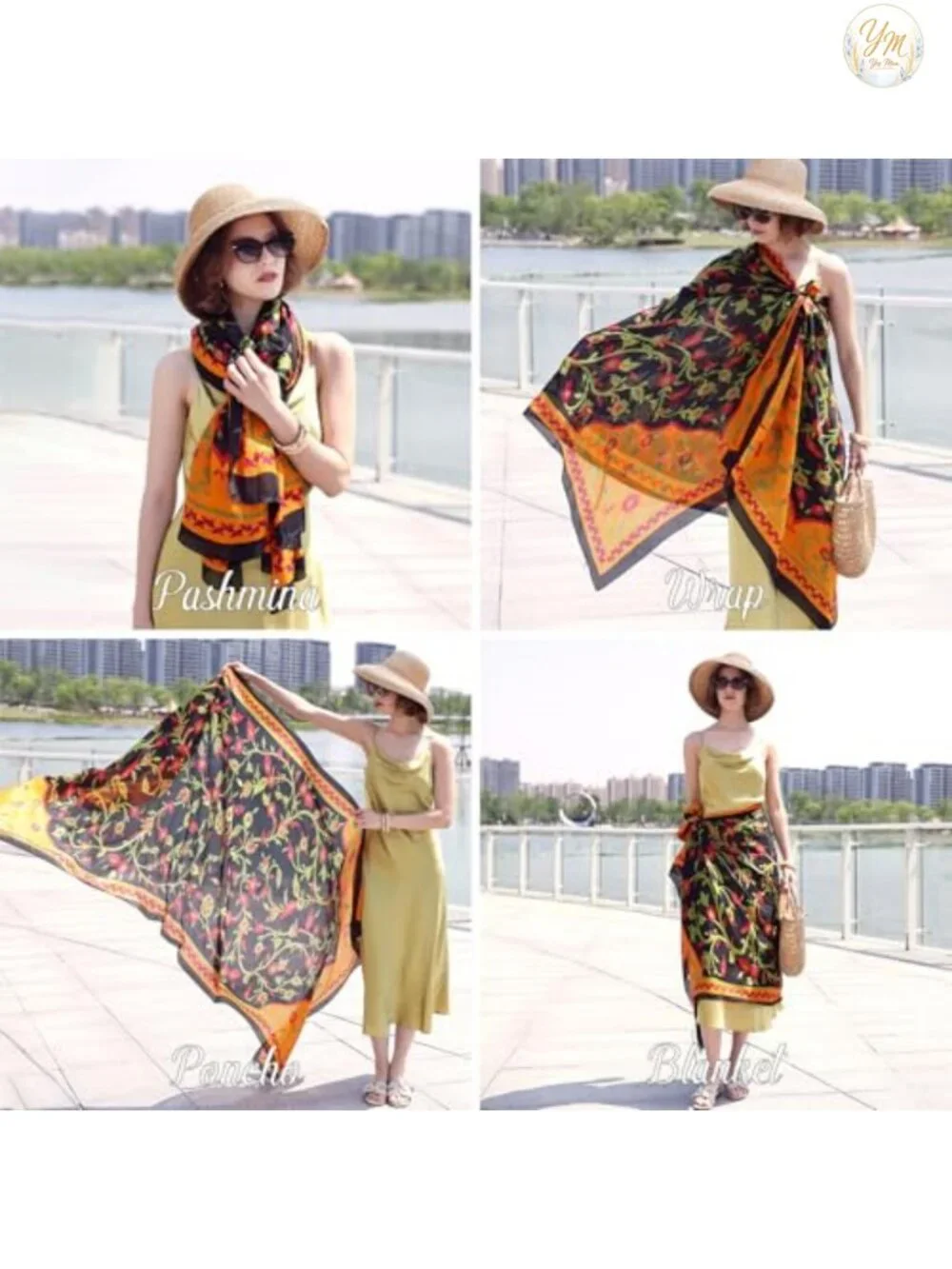 100% Mulberry Silk Shawl Wrap for Women Oversized Lightweight Pashmina Evening